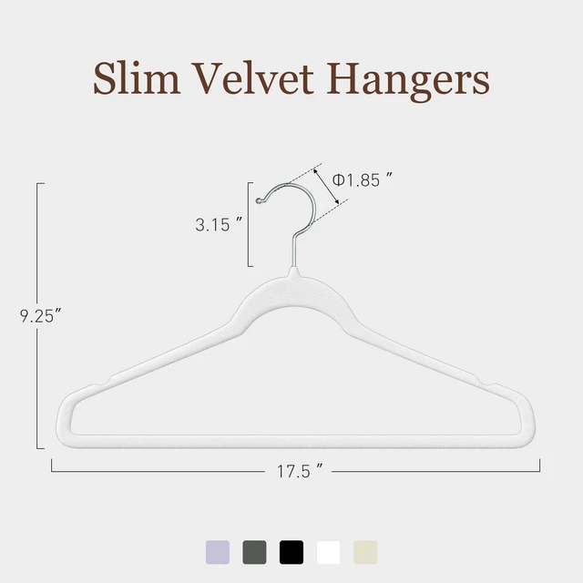 Alt view image 2 of 7 - Velvet Hangers 30 Pack, 17.5" Non-Slip Clothes Hangers, White | 10 lbs Capacity, 360° Swivel Hook, 0.2" Slim Space-Saving Design for Closet, Suits, Pants, Coats, Skirts, Jeans, Sweaters