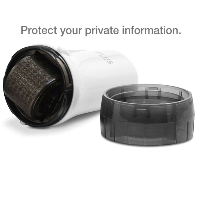 Alt view image 2 of 7 - Identity Theft Protection Roller Stamp, Guard Your ID, White | Pre-inked, 1,000 impressions per roller, covers 3 lines per pass, works on paper, envelopes, prescription labels, twist cap