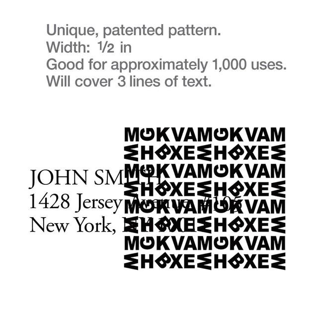 Alt view image 5 of 7 - Identity Theft Protection Roller Stamp, Guard Your ID, White | Pre-inked, 1,000 impressions per roller, covers 3 lines per pass, works on paper, envelopes, prescription labels, twist cap