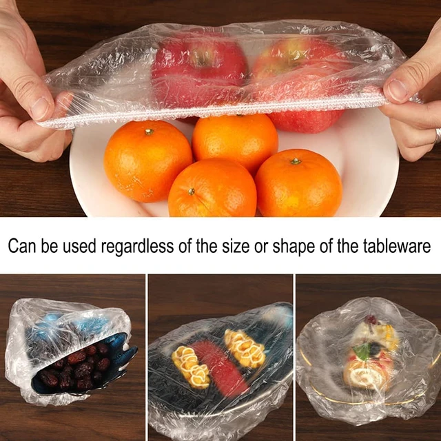 Alt view image 4 of 6 - Fresh Keeping Bags,Reusable Elastic Food Storage Covers, Plastic Bowl Covers with Elastic Edging Stretch Plastic Wrap Bowl Covers (200Pcs)
