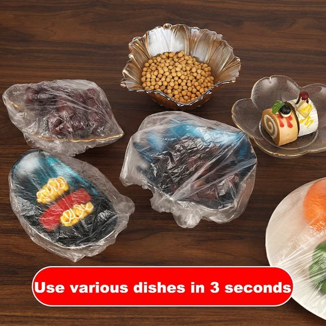 Alt view image 5 of 6 - Fresh Keeping Bags,Reusable Elastic Food Storage Covers, Plastic Bowl Covers with Elastic Edging Stretch Plastic Wrap Bowl Covers (200Pcs)