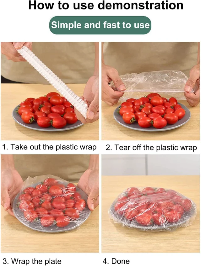 Alt view image 6 of 6 - Fresh Keeping Bags,Reusable Elastic Food Storage Covers, Plastic Bowl Covers with Elastic Edging Stretch Plastic Wrap Bowl Covers (200Pcs)