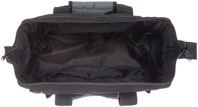 Alt view image 3 of 7 - Durable Wear-Resistant Tool Storage Bag with Adjustable Shoulder Strap, Portable Tool Organizer, 16 Pockets, 12 in, Black & Gray