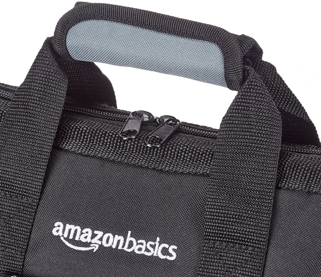 Alt view image 5 of 7 - Durable Wear-Resistant Tool Storage Bag with Adjustable Shoulder Strap, Portable Tool Organizer, 16 Pockets, 12 in, Black & Gray