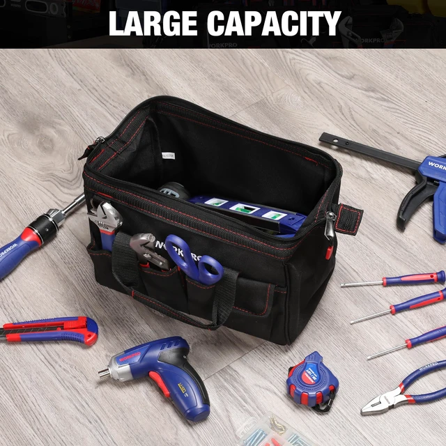 Alt view image 5 of 7 - 12-inch Close Top Wide Mouth Storage Tool Bag, W081020A