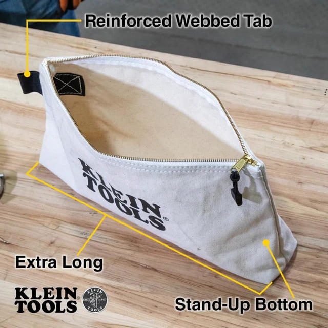 Alt view image 2 of 7 - 62042 16-Inch Zipper Bag, Extra Long, No. 10 Canvas, Heavy Duty Tool Bag, 3-Inch Stand-Up Bottom, Multipurpose for Tools or Crafts