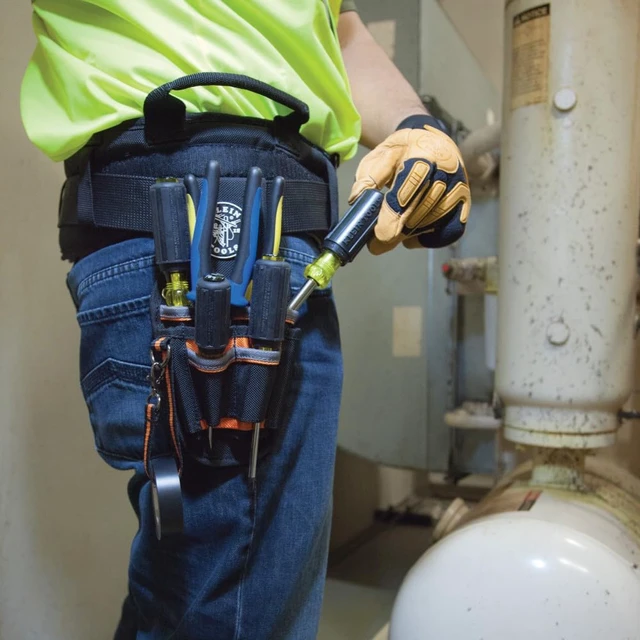 Alt view image 3 of 7 - 5240 Tool Pouch, Tradesman Pro Maintenance Tool Pouch with 9 Pockets, Tape Thong, 2-Inch Tunnel Loop, Great Electrician Holster