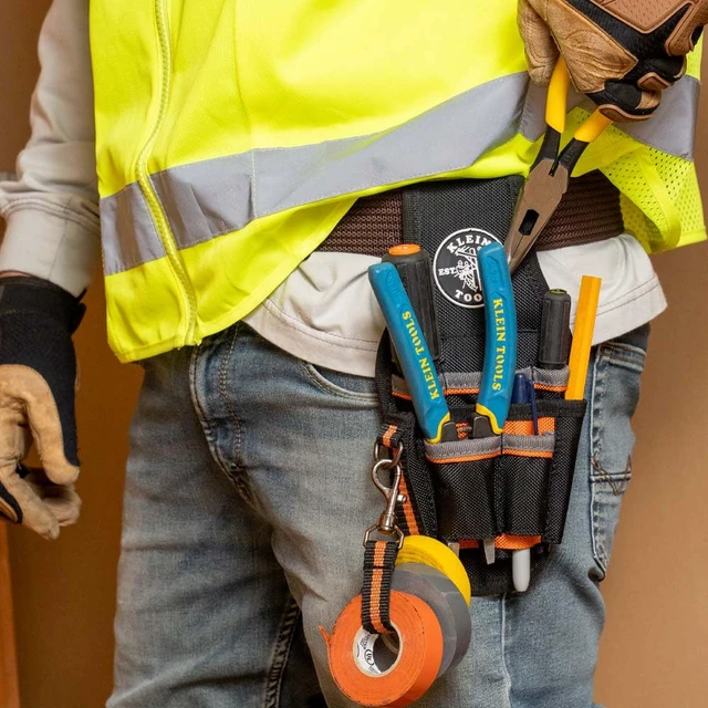 Alt view image 4 of 7 - 5240 Tool Pouch, Tradesman Pro Maintenance Tool Pouch with 9 Pockets, Tape Thong, 2-Inch Tunnel Loop, Great Electrician Holster