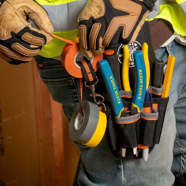 Alt view image 6 of 7 - 5240 Tool Pouch, Tradesman Pro Maintenance Tool Pouch with 9 Pockets, Tape Thong, 2-Inch Tunnel Loop, Great Electrician Holster