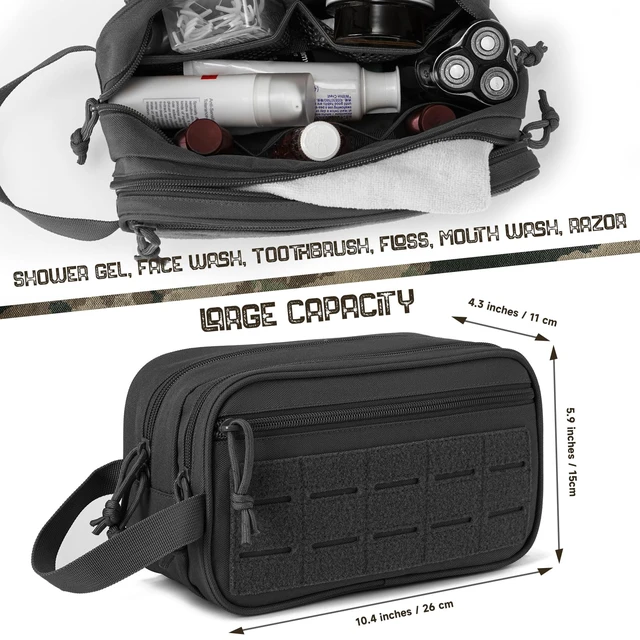 Alt view image 2 of 6 - Tactical Toiletry Bag For Men Hygiene Bag EDC Military Tool Molle Pouches Small Dopp Kit Mens Shaving Kit Travel shower Bags