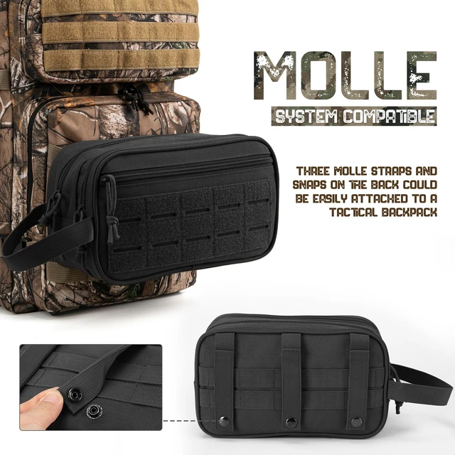 Alt view image 5 of 6 - Tactical Toiletry Bag For Men Hygiene Bag EDC Military Tool Molle Pouches Small Dopp Kit Mens Shaving Kit Travel shower Bags