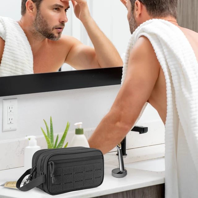 Alt view image 6 of 6 - Tactical Toiletry Bag For Men Hygiene Bag EDC Military Tool Molle Pouches Small Dopp Kit Mens Shaving Kit Travel shower Bags