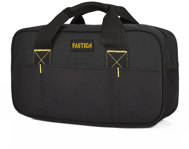 Main image of Heavy Duty Tool Bag 14-Inch, Wide Mouth Tool Tote Bag, Waterproof Tool Organizer Bag, Electricians Repairman Tools Tote Bag (Black)