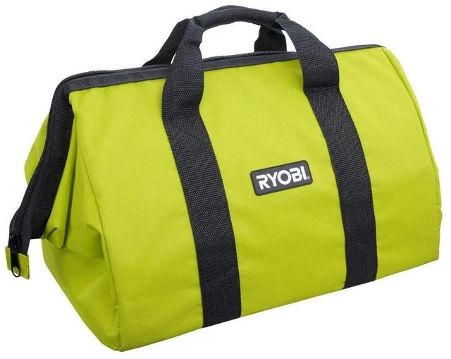 Main image of New Ryobi 18" x 12" x 12" Contractors Heavy Duty Green Tool Bag | 18x12x12 Single Bag