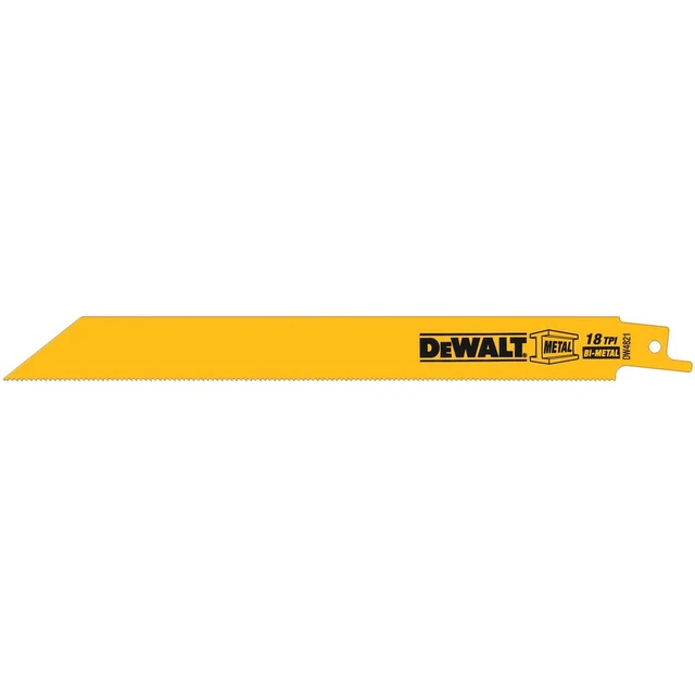 Main image of Reciprocating Saw Blades, Straight Back, Bi-Metal, 8-Inch, 18 TPI, 5-Pack (DW4821)