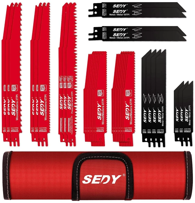Main image of 36-Piece Ultimate Reciprocating Saw Blade Set - Premium Saw Blades, Durable Wood & Metal Cutting Blades with Storage Pouch, Long-Lasting Pruning Blades