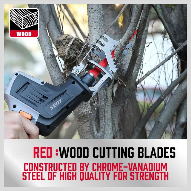 Alt view image 6 of 7 - 36-Piece Ultimate Reciprocating Saw Blade Set - Premium Saw Blades, Durable Wood & Metal Cutting Blades with Storage Pouch, Long-Lasting Pruning Blades