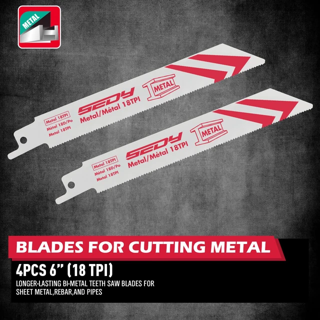 Alt view image 4 of 7 - 20-Piece Ultimate Reciprocating Saw Blade Set, Premium 6 & 8 Inch Wood and Metal Cutting Blades with Storage Box for Pruning, Wood, and Metal Cutting Tools