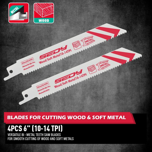 Alt view image 5 of 7 - 20-Piece Ultimate Reciprocating Saw Blade Set, Premium 6 & 8 Inch Wood and Metal Cutting Blades with Storage Box for Pruning, Wood, and Metal Cutting Tools