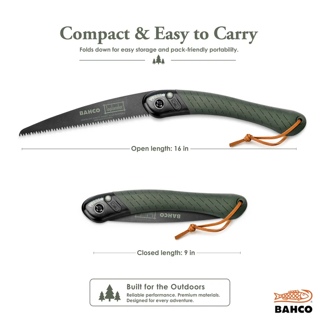 Alt view image 2 of 7 - BAH396LAP Laplander Folding Saw, 7-1/2" Blade, Ergo Grip, Green | Trail Maintenance, Wood Processing And Camping Use, Rust Protected Blade, Secure Lock, Fast Cutting Action, Outdoor Tool