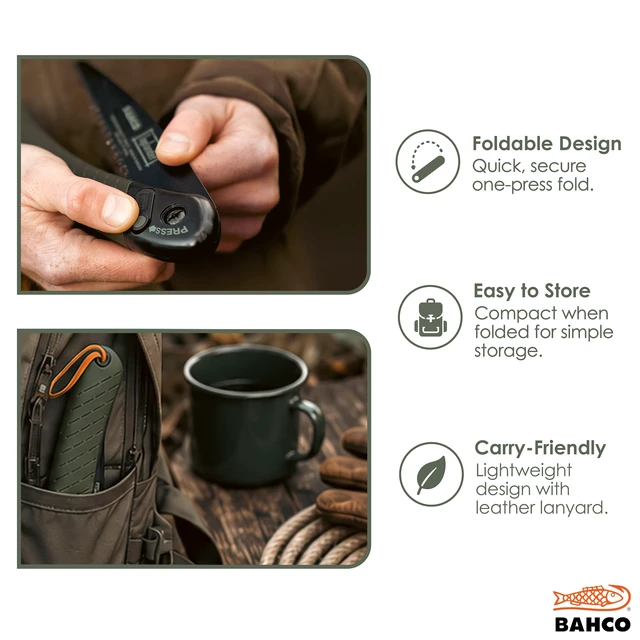 Alt view image 3 of 7 - BAH396LAP Laplander Folding Saw, 7-1/2" Blade, Ergo Grip, Green | Trail Maintenance, Wood Processing And Camping Use, Rust Protected Blade, Secure Lock, Fast Cutting Action, Outdoor Tool