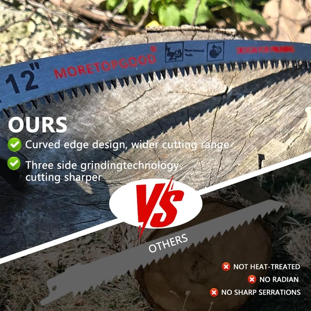 Alt view image 3 of 7 - 12 Inch Arc Edge Reciprocating Saw Blade for Wood Pruning, 7TPI Japanese Teeth Sawzall Blades for Tree Trimming (3 Pack)