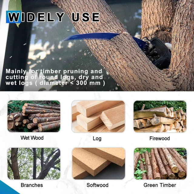 Alt view image 3 of 7 - Arc Edge Reciprocating Saw Blades 15inch 6TPI for Pruning 4pcs | Tree Trimming|Curved Edge Wood Pruning,Japanese Teeth,Fleam Ground Teeth,Up to 3x Life,Larger Branches,Universal Shank