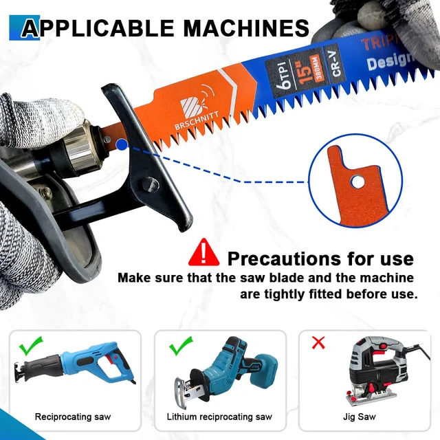 Alt view image 6 of 7 - Arc Edge Reciprocating Saw Blades 15inch 6TPI for Pruning 4pcs | Tree Trimming|Curved Edge Wood Pruning,Japanese Teeth,Fleam Ground Teeth,Up to 3x Life,Larger Branches,Universal Shank