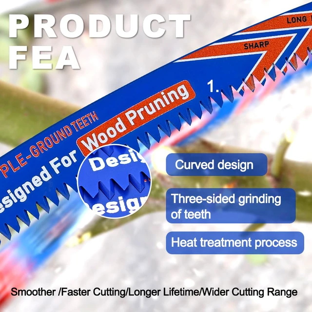 Alt view image 7 of 7 - Arc Edge Reciprocating Saw Blades 15inch 6TPI for Pruning 4pcs | Tree Trimming|Curved Edge Wood Pruning,Japanese Teeth,Fleam Ground Teeth,Up to 3x Life,Larger Branches,Universal Shank