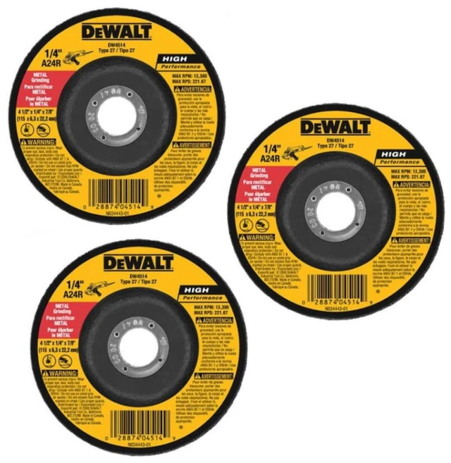 Main image of DW4514 4-1/2-Inch by 1/4-Inch by 7/8-Inch Metal Grinding Wheel (3)