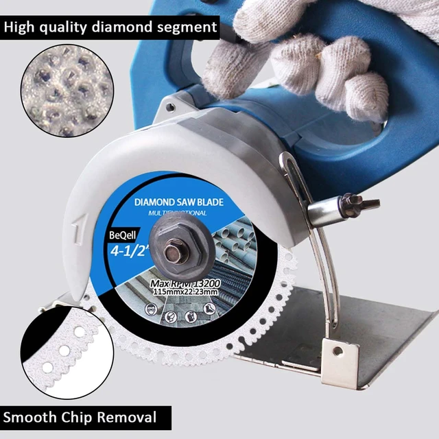 Alt view image 4 of 5 - 4.5" Diamond Multi-Purpose Saw Blades 3PCS,115mm Heavy Duty Angle Grinder Cutting Discs for Marble Quartz Stone Tile Metal Plastic