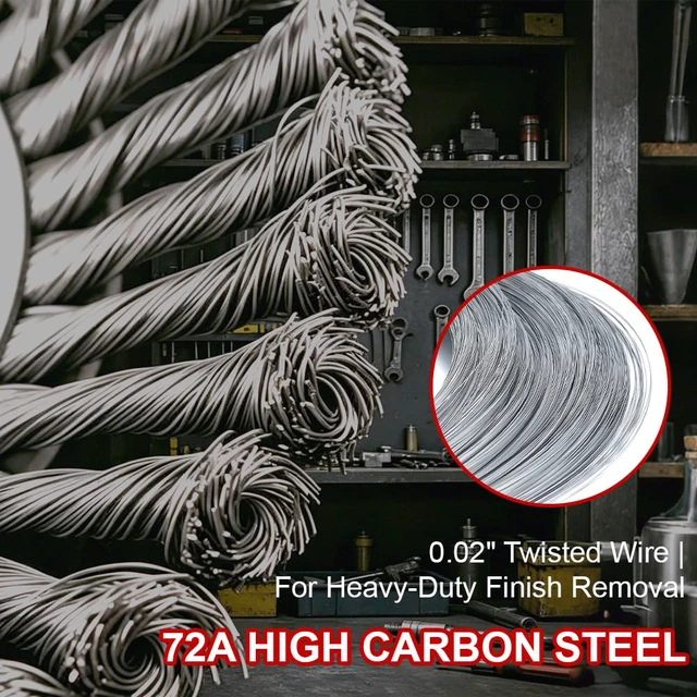 Alt view image 5 of 7 - 9-Pack 4-1/2" Wire Wheel for Angle Grinder with 5/8 Thread Arbor | 4 Inch Knotted Twist Carbon Steel Wire Brush for Grinder, for Heavy-Duty Rust, Paint Removal, Metal Cleaning