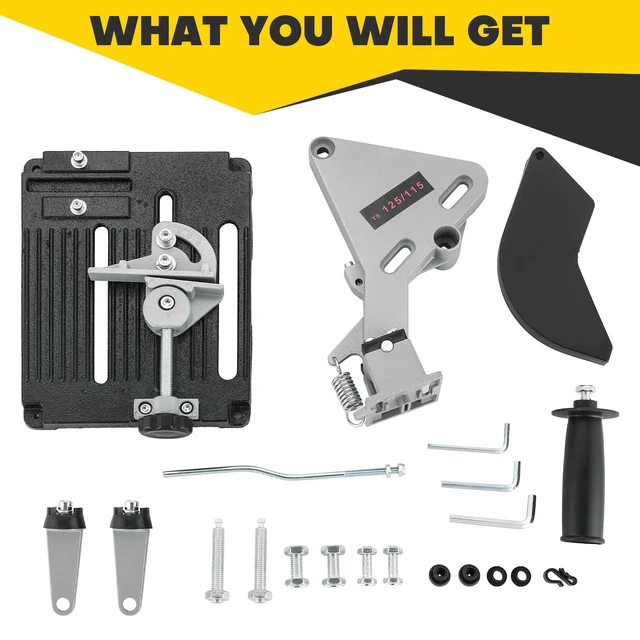 Alt view image 2 of 6 - Angle Grinder Stand Grinder Holder | 45 Degree Clamp Angle Grinder Holder Bracket with Slide Handle Cast Iron Base for 100-125mm Angle Grinder