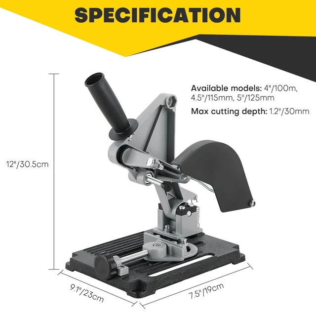 Alt view image 3 of 6 - Angle Grinder Stand Grinder Holder | 45 Degree Clamp Angle Grinder Holder Bracket with Slide Handle Cast Iron Base for 100-125mm Angle Grinder