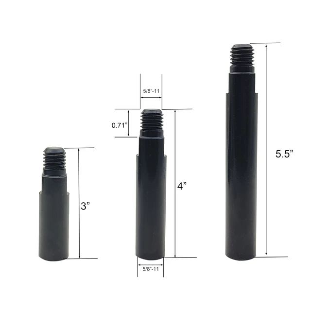Alt view image 4 of 5 - 5/8"-11 Angle Grinder Extension Shaft Connecting Rod with Grinder Adjustable Spanner Wrench Flange Nut kit Car Polisher Airway Buff Extender Rotary Extension Kit (Normal Black 3" & 4" & 5.5")