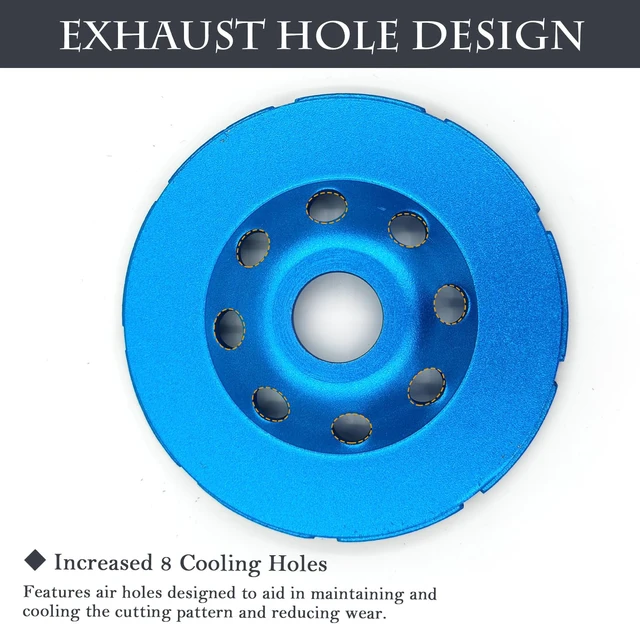 Alt view image 6 of 7 - 2Pcs Diamond Concrete Grinding Cup Wheels 115mm 4-1/2" Set (Double Row + Turbo Row Segment), Fits 7/8" Arbor for Angle Grinder, Shaping Cleaning Concrete Masonry Marble Granite Brick