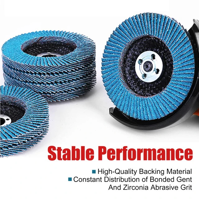 Alt view image 3 of 6 - Zirconia Flap Discs 40 Grit, 4-1/2 x 7/8-Inch, Type 29, 10-Pack | 40 Grit, Zirconia Abrasive, Type 29, for Stock Removal, Weld Grinding, Deburring, Sanding and Rust Removal