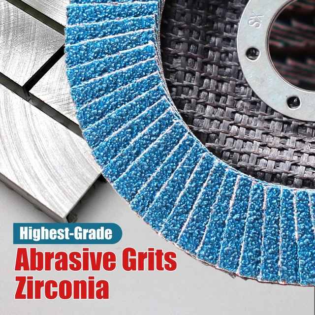 Alt view image 5 of 6 - Zirconia Flap Discs 40 Grit, 4-1/2 x 7/8-Inch, Type 29, 10-Pack | 40 Grit, Zirconia Abrasive, Type 29, for Stock Removal, Weld Grinding, Deburring, Sanding and Rust Removal