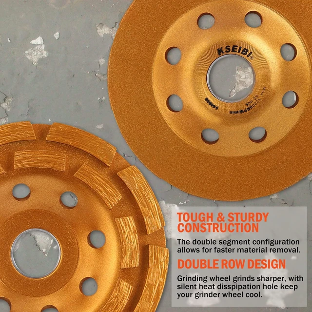 Alt view image 4 of 7 - 644030 Diamond Concrete Grinding Wheel 4 1/2 inch for Polishing and Cleaning Stone Concrete Surface, Cement, Marble, Rock, Granite, and Thinset Removing, Angle Grinder Wheels Cup