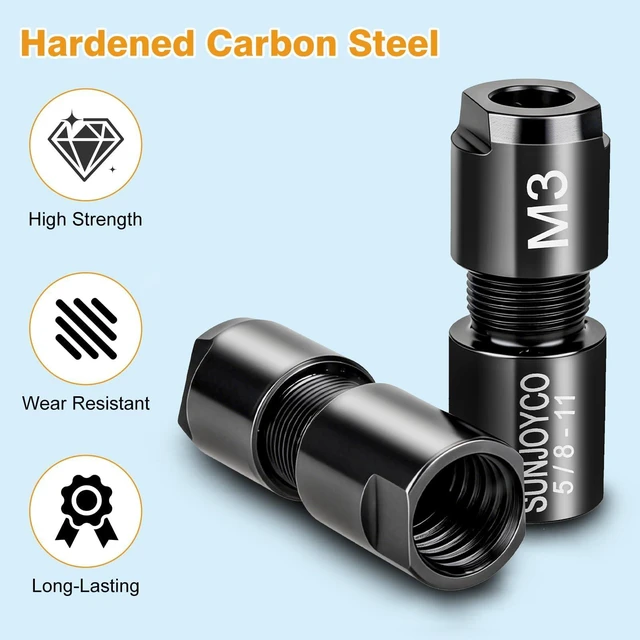 Alt view image 5 of 6 - Angle Grinder Collet Adapter: Angle Grinder to Die Grinder Adapter | 5/8"-11 Thread to 1/4" (6mm) & 1/8" (3mm) Collet Chucks Die Grinder Attachment - Angle Grinder Adapter Conversion Kit