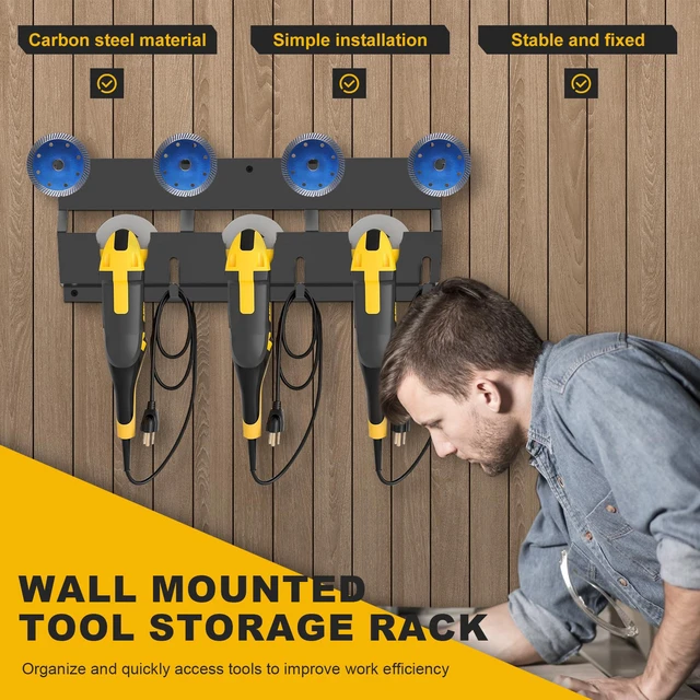Alt view image 2 of 7 - Angle Grinder Holder, Carbon Steel Angle Grinder Stand, Tool Holder Wall Mount, Efficient Angle Grinder Bracket, Versatile Angle Grinder Rack for Angle Grinder Tools Flap Cutting Discs