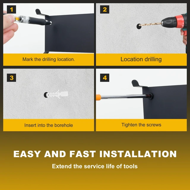 Alt view image 4 of 7 - Angle Grinder Holder, Carbon Steel Angle Grinder Stand, Tool Holder Wall Mount, Efficient Angle Grinder Bracket, Versatile Angle Grinder Rack for Angle Grinder Tools Flap Cutting Discs