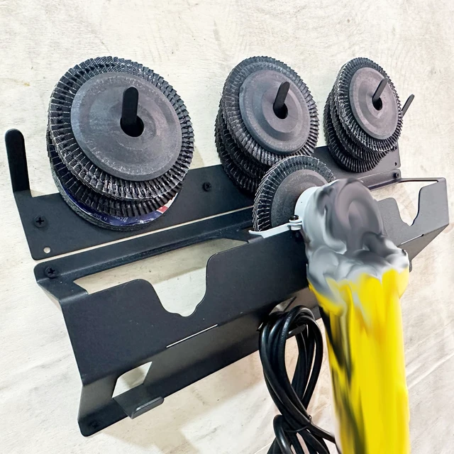 Alt view image 4 of 4 - Angle Grinder Holder, 3 Bay with Discs Hook Rack | Updated, For Garage, Workshop, Tool Trailer