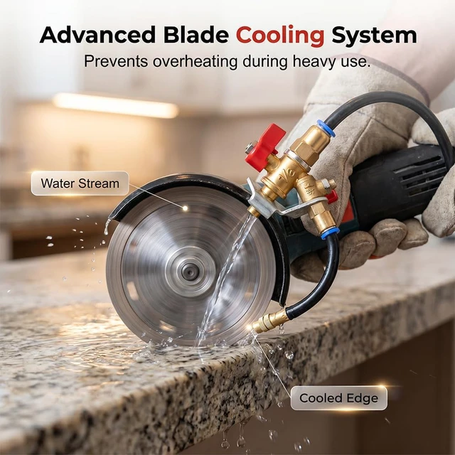Alt view image 5 of 6 - Angle Grinder Misting System Water Sprayer,Dust Remover Water Sprayer for Cutting Machine,Aluminum & Brass Misting Attachment for Cutting Tile Concrete Marble Stone