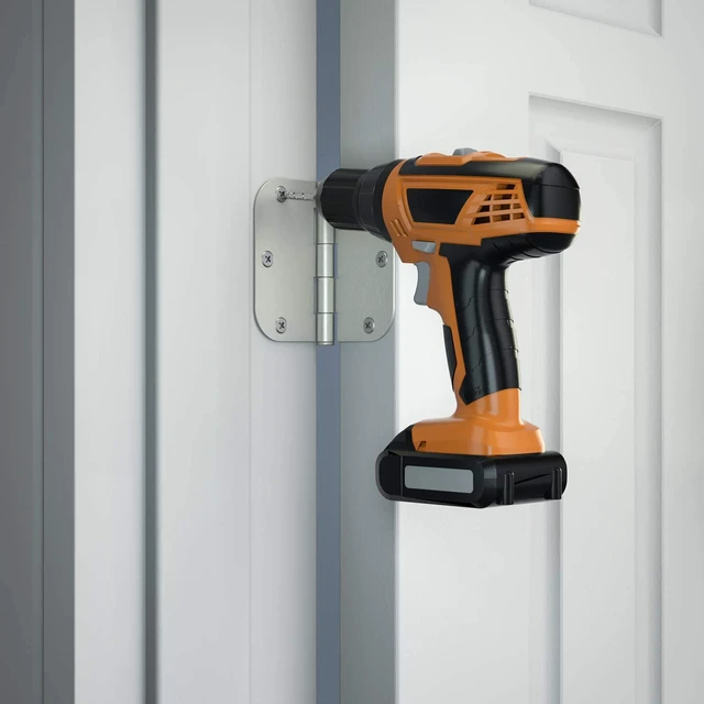 Alt view image 5 of 7 - 3 Pack Rounded Door Hinges Brushed Nickel 3.5 x 3.5 inch with 5/8 Radius Satin Nickel 3 1/2 Interior Door Hinges, Flat Iron Bifold Residential Standard 3 ½"x 3 ½" Silver Door Hardware