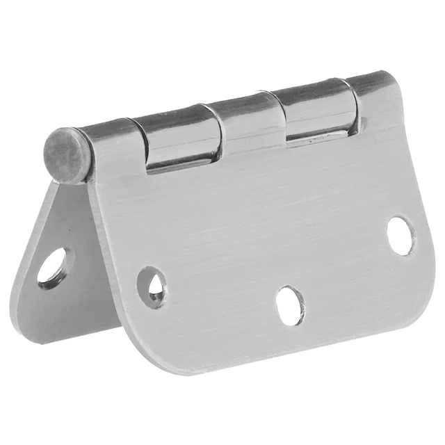 Alt view image 2 of 6 - Rounded Interior Door Hinges with Screws, 3.5" x 3.5", Satin Nickel, Curved Corners, 18-Pack