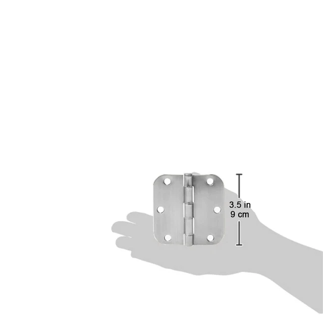 Alt view image 6 of 6 - Rounded Interior Door Hinges with Screws, 3.5" x 3.5", Satin Nickel, Curved Corners, 18-Pack