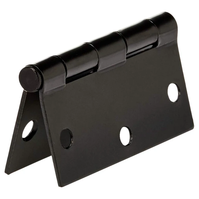 Alt view image 2 of 4 - Interior Door Hinges, Square, 3.5 x 3.5 Inch, Matte Black, Pack of 12