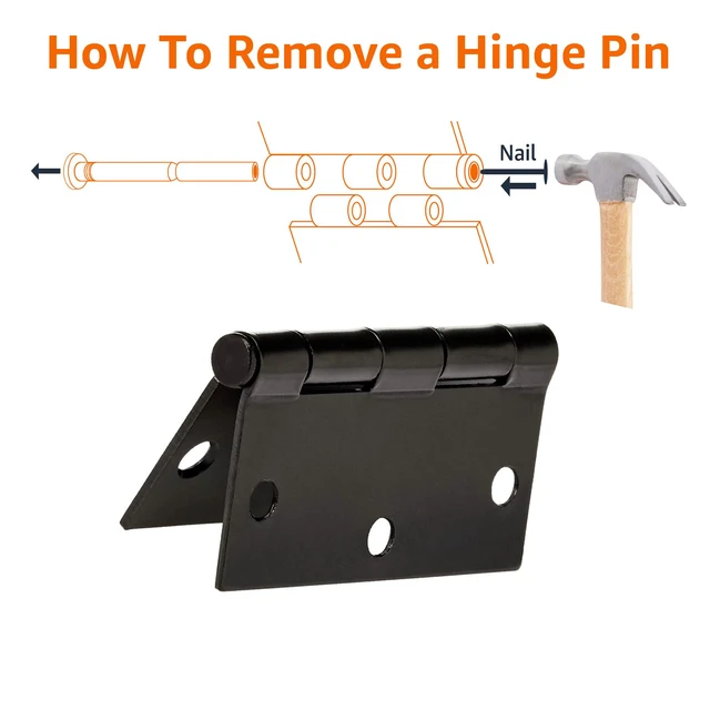 Alt view image 4 of 4 - Interior Door Hinges, Square, 3.5 x 3.5 Inch, Matte Black, Pack of 12