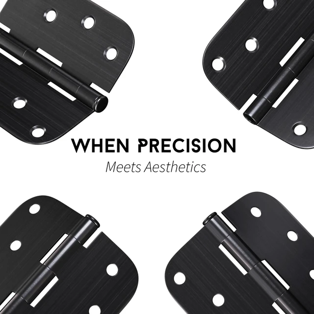 Alt view image 4 of 7 - 3 Pack 4 inch Oil Rubbed Bronze Door Hinges Exterior Door Hinges - Residential Hinges for Interior and Exterior Doors, 5/8" Radius Corners, Iron